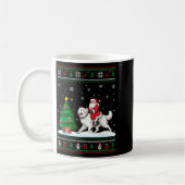 Ugly Christmas Tree Lights Santa Riding Great Pyre Kaffeetasse (Links)