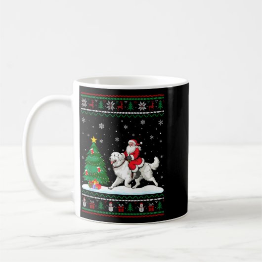 Ugly Christmas Tree Lights Santa Riding Great Pyre Kaffeetasse (Links)