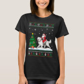 Ugly Christmas Tree Lights Santa Riding Great Pyre T-Shirt (Vorderseite)