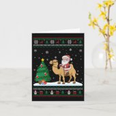 Ugly Christmas Tree Lights Xmas Santa Riding Bactr Karte (Gelbe Blume)