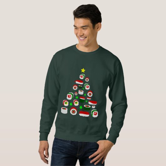 ugly christmas tree sushi sweatshirt (Vorne ganz)