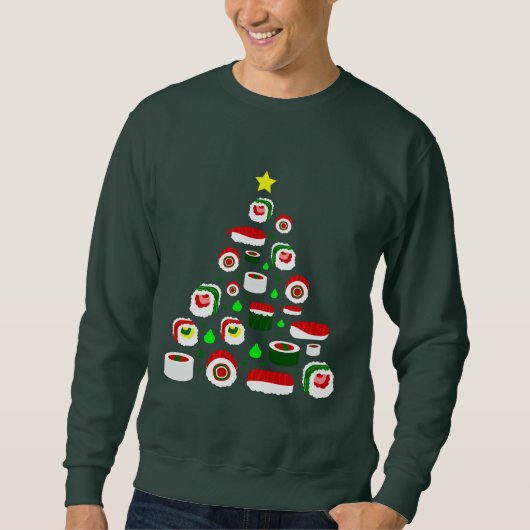 ugly christmas tree sushi sweatshirt (Vorderseite)