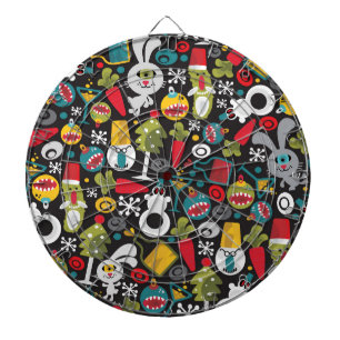 Ugly Christmas und Happy New Year Dartscheibe