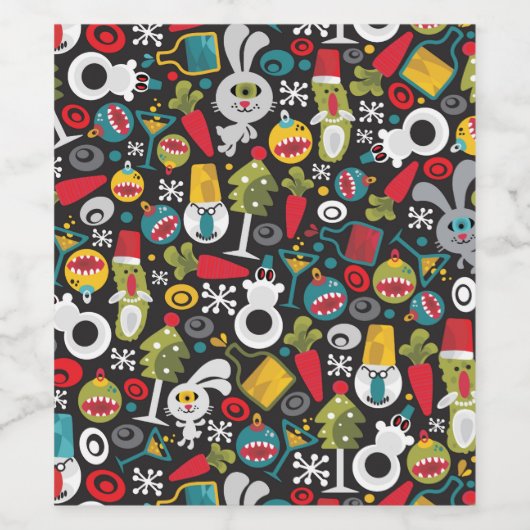 Ugly Christmas und Happy New Year Weinetikett (Einzelnes Label)