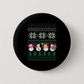 Ugly Christmas Xmas Tree Snowman Santa Claus New Y Button (Vorderseite)