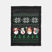 Ugly Christmas Xmas Tree Snowman Santa Claus New Y Fleecedecke (Vorderseite)