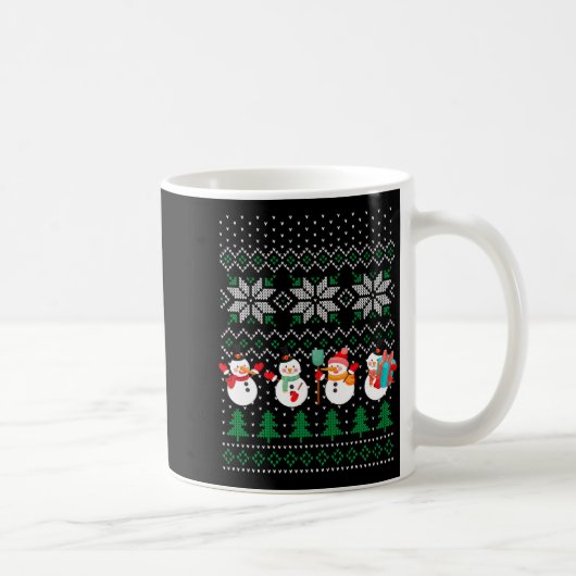 Ugly Christmas Xmas Tree Snowman Santa Claus New Y Kaffeetasse (Rechts)