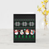 Ugly Christmas Xmas Tree Snowman Santa Claus New Y Karte (Gelbe Blume)