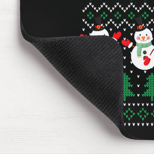 Ugly Christmas Xmas Tree Snowman Santa Claus New Y Mousepad (Ecke)
