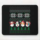 Ugly Christmas Xmas Tree Snowman Santa Claus New Y Mousepad (Vorne)