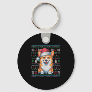 Ugly Corgi Dog liebt Xmas Sweater Weihnachten Schlüsselanhänger