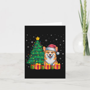 Ugly Corgi Weihnachtsmannmütze Weihnachtsleuchten  Karte