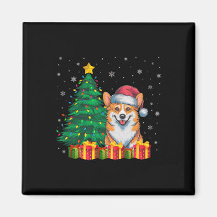 Ugly Corgi Weihnachtsmannmütze Weihnachtsleuchten Magnet