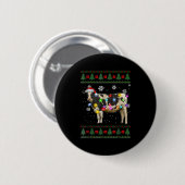 Ugly Cow Christmas Sweater Santa Hat And Light Up  Button (Vorne & Hinten)