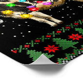 Ugly Cow Christmas Sweater Santa Hat And Light Up Poster (Ecke)