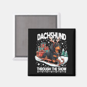 Ugly Dachshund Christmasthrough The Snow Gift Chri Magnet (Vorderseite/Rückseite)