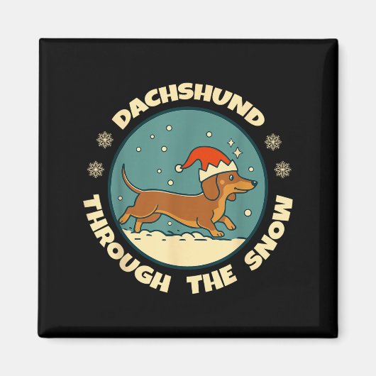 Ugly Dachshund Christmasthrough The Snow Gift Chri Magnet (Vorne)