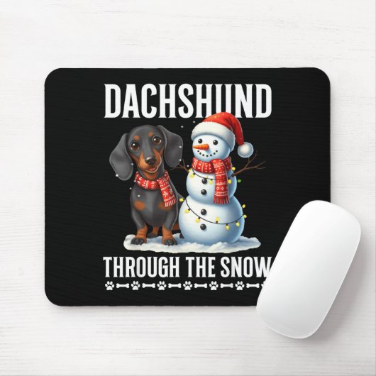 Ugly Dachshund Christmasthrough The Snow Gift Chri Mousepad (Mit Mouse)