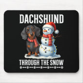 Ugly Dachshund Christmasthrough The Snow Gift Chri Mousepad (Vorne)