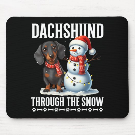 Ugly Dachshund Christmasthrough The Snow Gift Chri Mousepad (Vorne)