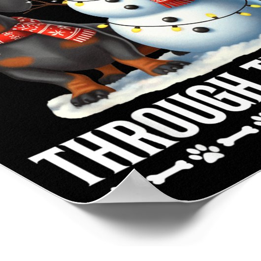 Ugly Dachshund Christmasthrough The Snow Gift Chri Poster (Ecke)
