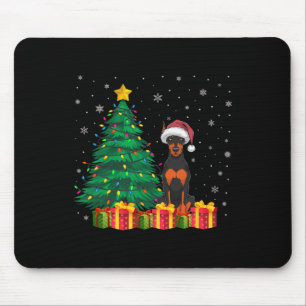 Ugly Doberman Pinscher Weihnachtsmannmütze Weihnac Mousepad