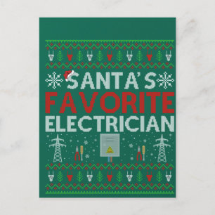 Ugly Electrician Xmas Geschenk Santa Lieben Electr Postkarte