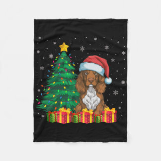 Ugly Field Spaniel Weihnachtsmannmütze Weihnachtsl Fleecedecke