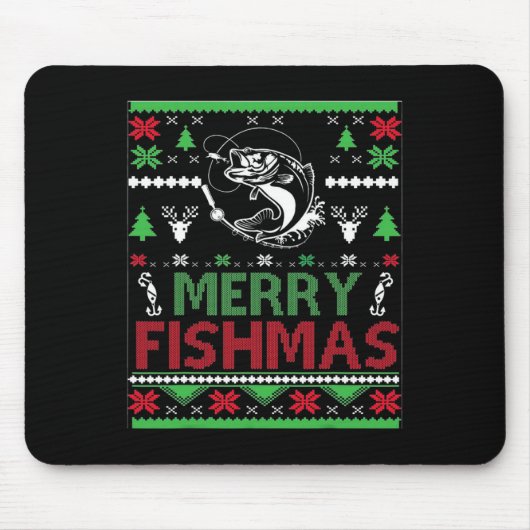 Ugly Fishing Christmas by Fish Apparel Mousepad (Vorne)