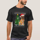 Ugly French Bulldog Hund Weihnachtsmannmütze Weihn T-Shirt (Vorderseite)
