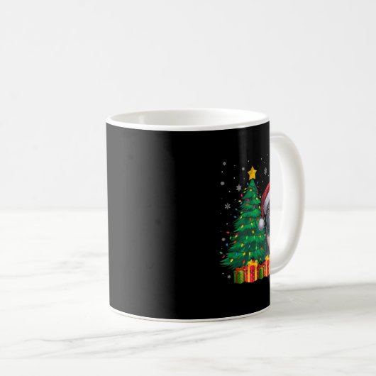 Ugly Frenchie Weihnachtsmannmütze Christmas Lights Kaffeetasse (VorderseiteRechts)