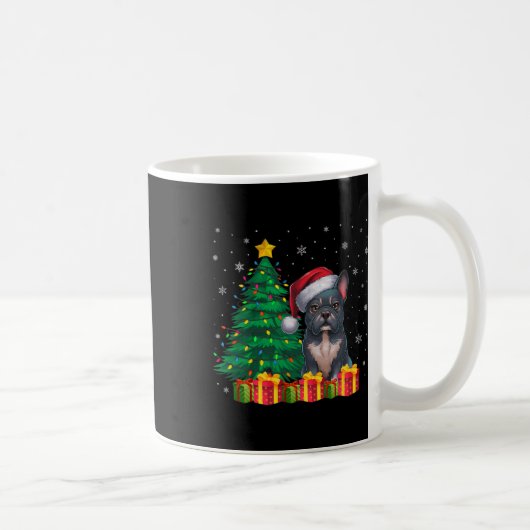 Ugly Frenchie Weihnachtsmannmütze Christmas Lights Kaffeetasse (Rechts)