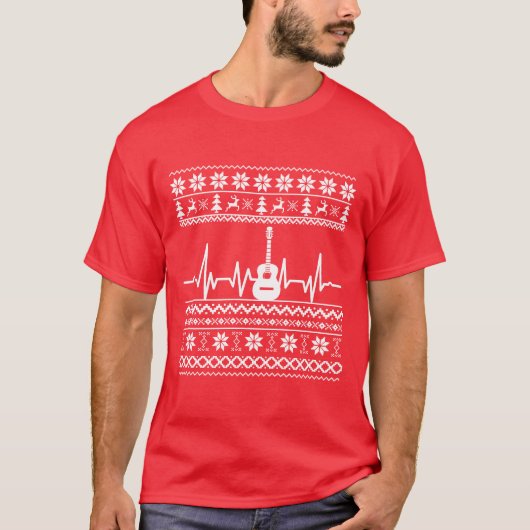 Ugly Frohe Weihnachts Pullover akustische Gitarre (Vorderseite)