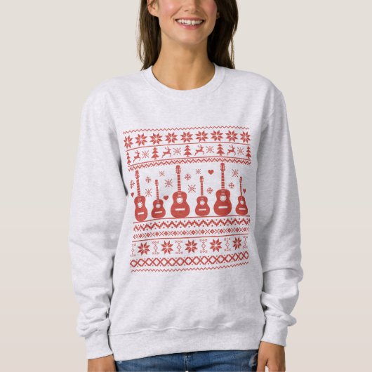 Ugly Frohe Weihnachts Pullover akustische Gitarre (Vorderseite)