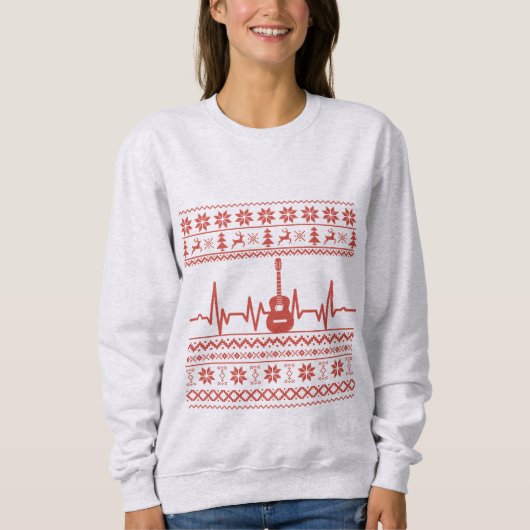 Ugly Frohe Weihnachts Pullover akustische Gitarre (Vorderseite)
