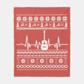 Ugly Frohe Weihnachts Pullover akustische Gitarre Fleecedecke (Vorderseite)