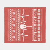 Ugly Frohe Weihnachts Pullover akustische Gitarre Fleecedecke (Vorderseite (Horizontal))