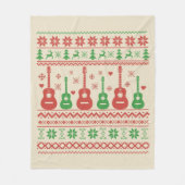 Ugly Frohe Weihnachts Pullover akustische Gitarre Fleecedecke (Vorderseite)