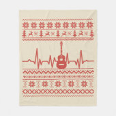 Ugly Frohe Weihnachts Pullover akustische Gitarre Fleecedecke (Vorderseite)