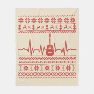 Ugly Frohe Weihnachts Pullover akustische Gitarre Fleecedecke
