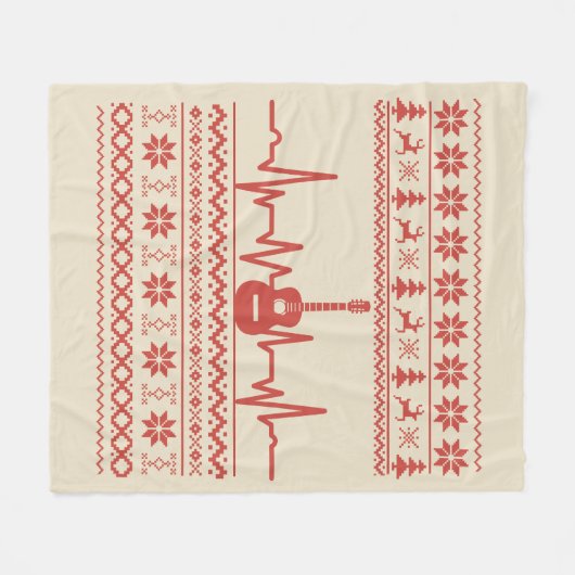 Ugly Frohe Weihnachts Pullover akustische Gitarre Fleecedecke (Vorderseite (Horizontal))