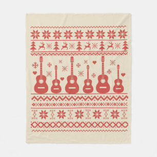 Ugly Frohe Weihnachts Pullover akustische Gitarre Fleecedecke