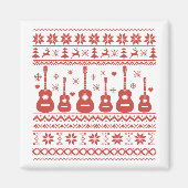 Ugly Frohe Weihnachts Pullover akustische Gitarre Magnet (Vorne)