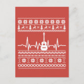 Ugly Frohe Weihnachts Pullover akustische Gitarre Postkarte (Vorderseite)