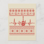Ugly Frohe Weihnachts Pullover akustische Gitarre Postkarte (Vorderseite)