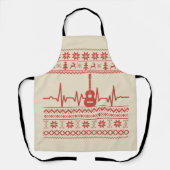 Ugly Frohe Weihnachts Pullover akustische Gitarre Schürze (Vorderseite)