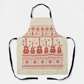 Ugly Frohe Weihnachts Pullover akustische Gitarre Schürze (Vorderseite)