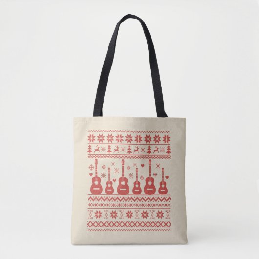 Ugly Frohe Weihnachts Pullover akustische Gitarre Tasche (Vorderseite)