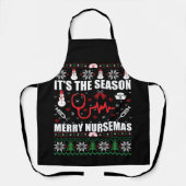 Ugly Frohe Weihnachts-Pullover Krankenschwester Schürze (Vorderseite)