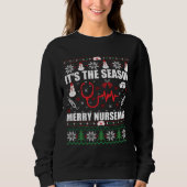 Ugly Frohe Weihnachts-Pullover Krankenschwester Sweatshirt (Vorderseite)